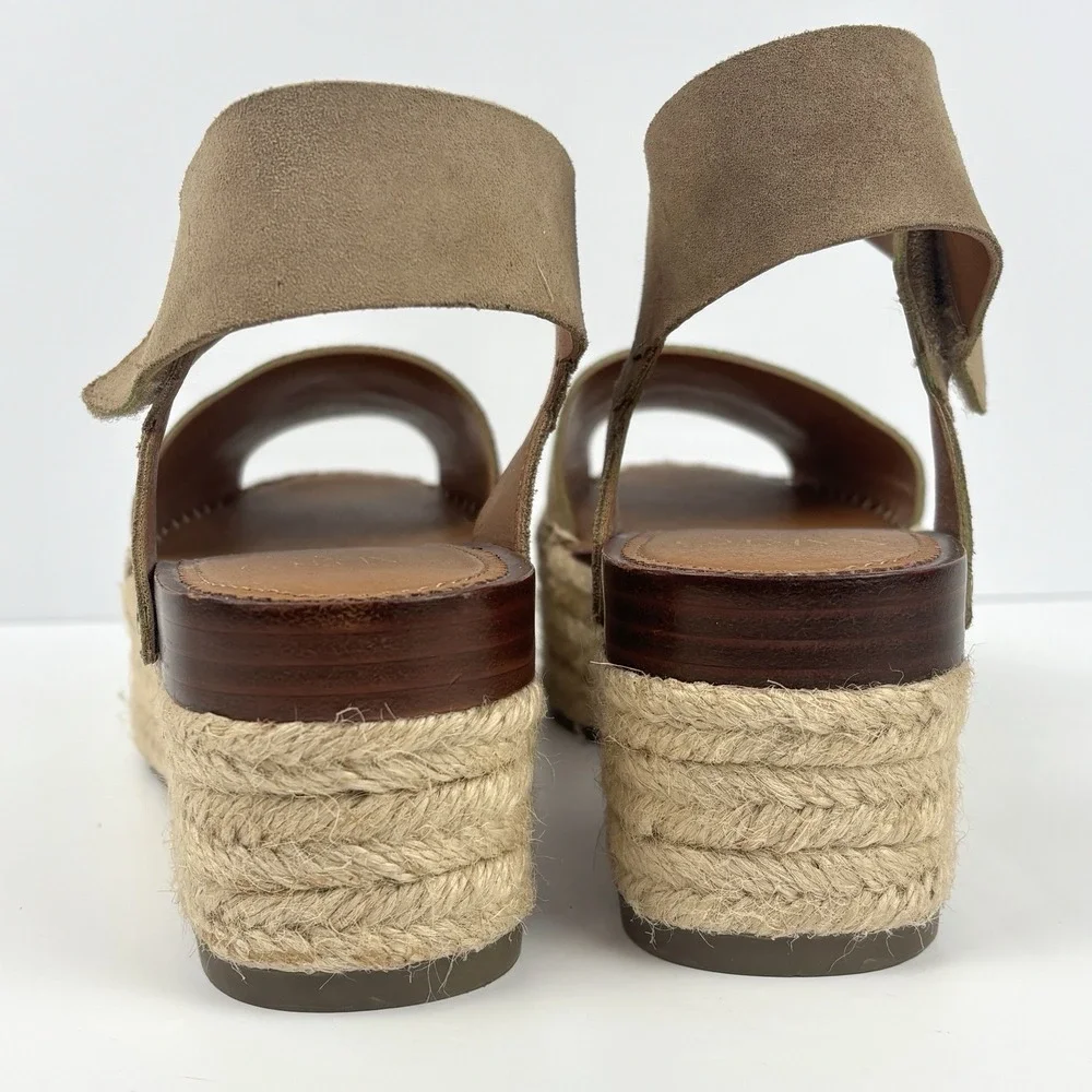 Sarto Franco Sarto A-LEO Suede Espadrille Platform Sandals Tan 9.5M